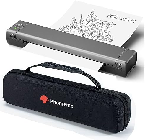Phomemo Portable Printers Wireless for Travel  M08F Thermal Bluetooth Printer Support for 8 5x11 US Letter  Small Inkless Printer Compatible with iOS  Android  Laptop for Car  Office  Home