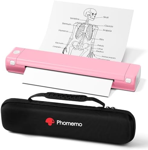 Phomemo Portable Printers Wireless for Travel  M08F Thermal Bluetooth Printer Support for 8 5x11 US Letter  Small Inkless Printer Compatible with iOS  Android  Laptop for Car  Office  Home