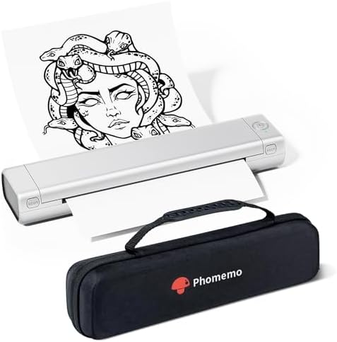 Phomemo Portable Printers Wireless for Travel  M08F Thermal Bluetooth Printer Support for 8 5x11 US Letter  Small Inkless Printer Compatible with iOS  Android  Laptop for Car  Office  Home