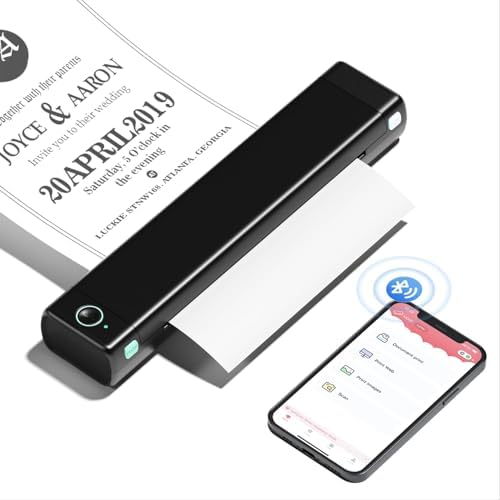 Phomemo Portable Printers Wireless for Travel  M08F Thermal Bluetooth Printer Support for 8 5x11 US Letter  Small Inkless Printer Compatible with iOS  Android  Laptop for Car  Office  Home