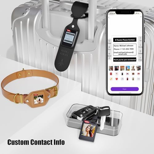 PhotoTag E Ink Bluetooth Tracker Tag Works with Apple Find My  iOS Only   Smart Key Finder & Item Locator  Custom Picture Display Luggage Tags  Airtag Holder  1 Pack Black