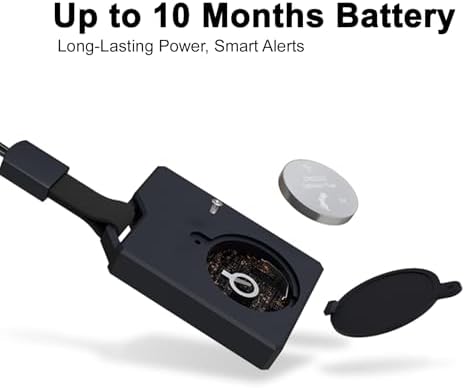 PhotoTag E Ink Bluetooth Tracker Tag Works with Apple Find My  iOS Only   Smart Key Finder & Item Locator  Custom Picture Display Luggage Tags  Airtag Holder  1 Pack Black