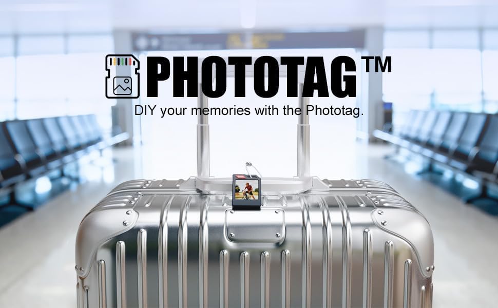 PhotoTag E Ink Bluetooth Tracker Tag Works with Apple Find My  iOS Only   Smart Key Finder & Item Locator  Custom Picture Display Luggage Tags  Airtag Holder  1 Pack Black