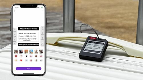 PhotoTag E Ink Bluetooth Tracker Tag Works with Apple Find My  iOS Only   Smart Key Finder & Item Locator  Custom Picture Display Luggage Tags  Airtag Holder  1 Pack Black