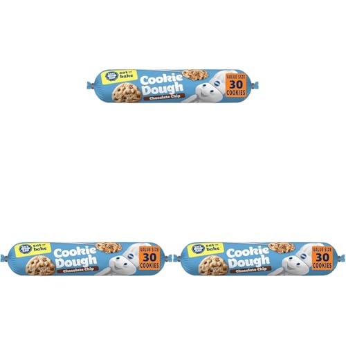 Pillsbury Ready to Bake Refrigerated Cookie Dough  Chocolate Chip  Makes About 30 Cookies  Value Size  30 oz