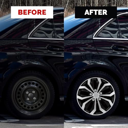 Pilot Automotive WH553 15S BS Black/Silver 15 Inch 15 Spyder Performance Wheel Cover   Fits Toyota Volkswagen VW Chevy Chevrolet Honda Mazda Dodge Ford and Others  4 Count  Pack of 1 