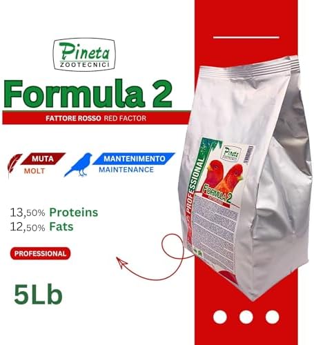 Pineta Formula2 Canary Food 5Lb   Red Factor Bird Supplement for Canaries  Supporting Vibrant Plumage and Optimal Health  Canary Seeds for Birds  Molting and Breeding Season Care