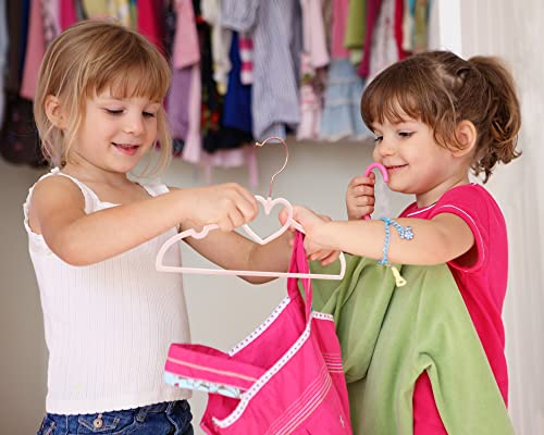 Pink Heart Velvet Baby Hangers   50pack 13inch Toddler Hangers with 20pcs Clips  Premium Velvet Strong and Durable Baby Clothes Hangers Without Slipping  Ultra Slim and Stackable Space Saving