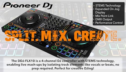 Pioneer DDJ FLX10 DJ Controller   Black Bundle with Laptop Stand  Headphones  and Austin Bazaar Polishing Cloth