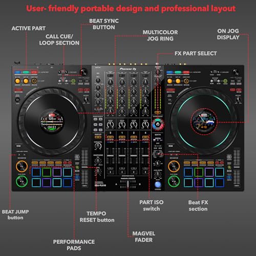 Pioneer DDJ FLX10 DJ Controller   Black Bundle with Laptop Stand  Headphones  and Austin Bazaar Polishing Cloth
