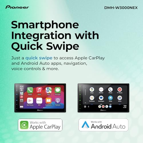 Pioneer DMH W3000NEX 6 8 Double Din Multimedia Digital Media Receiver  Wireless Apple CarPlay and Android Auto  Bluetooth  Backup Camera Compatible  Touchscreen  One Touch Navigation