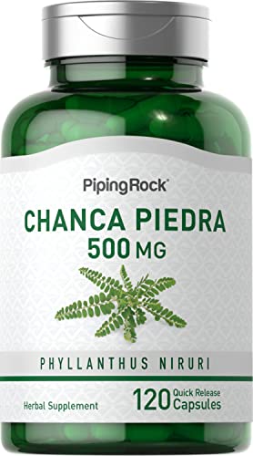 Piping Rock Chanca Piedra Capsules 500mg   120 Pills   Herbal Supplement   Non GMO  Gluten Free