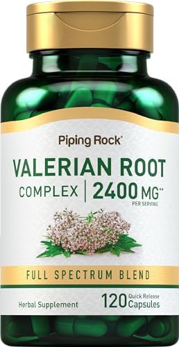 Piping Rock Valerian Root Capsules   120 Count   Extract Supplement   Herbal Blend   Non GMO  Gluten Free
