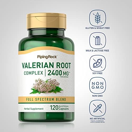 Piping Rock Valerian Root Capsules   120 Count   Extract Supplement   Herbal Blend   Non GMO  Gluten Free