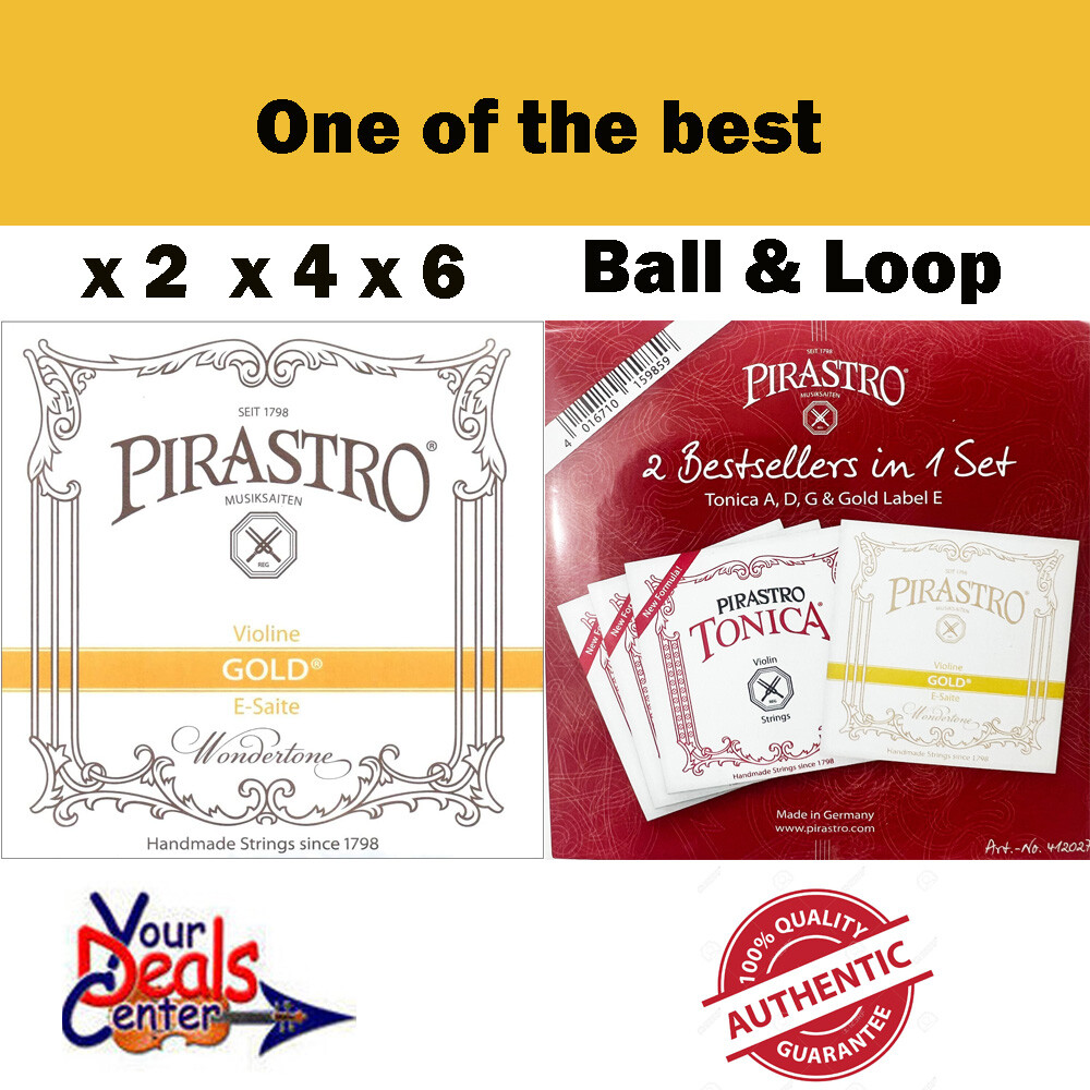 Pirastro Tonica Violin Strings Gold Label E Set 4/4 Ball and Loop E 2026 Special