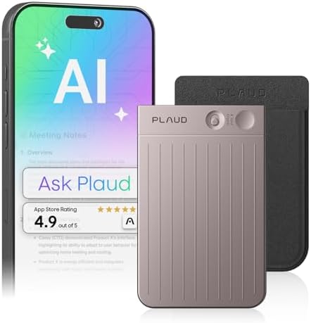 Plaud Note AI Voice Recorder  Voice Recorder w/Case  App Control  AI Transcribe & Summarize  Support 112 Languages  64GB  Audio Recorder for Lectures  Meetings  Calls  Interview  Non Pro Version