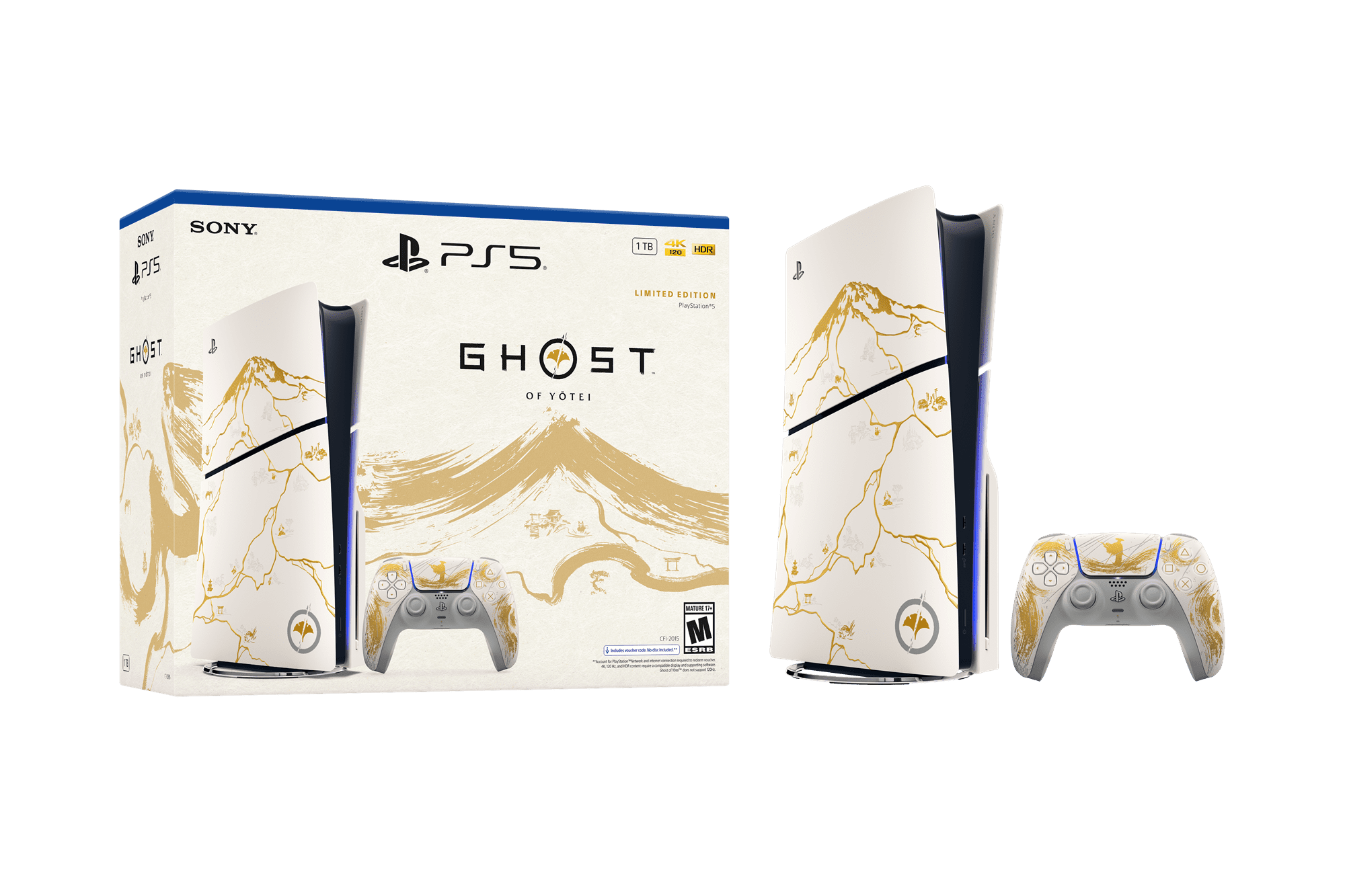 PlayStation 5 Consola Paquete de Edición Limitada de Ghost of Yotei Gold