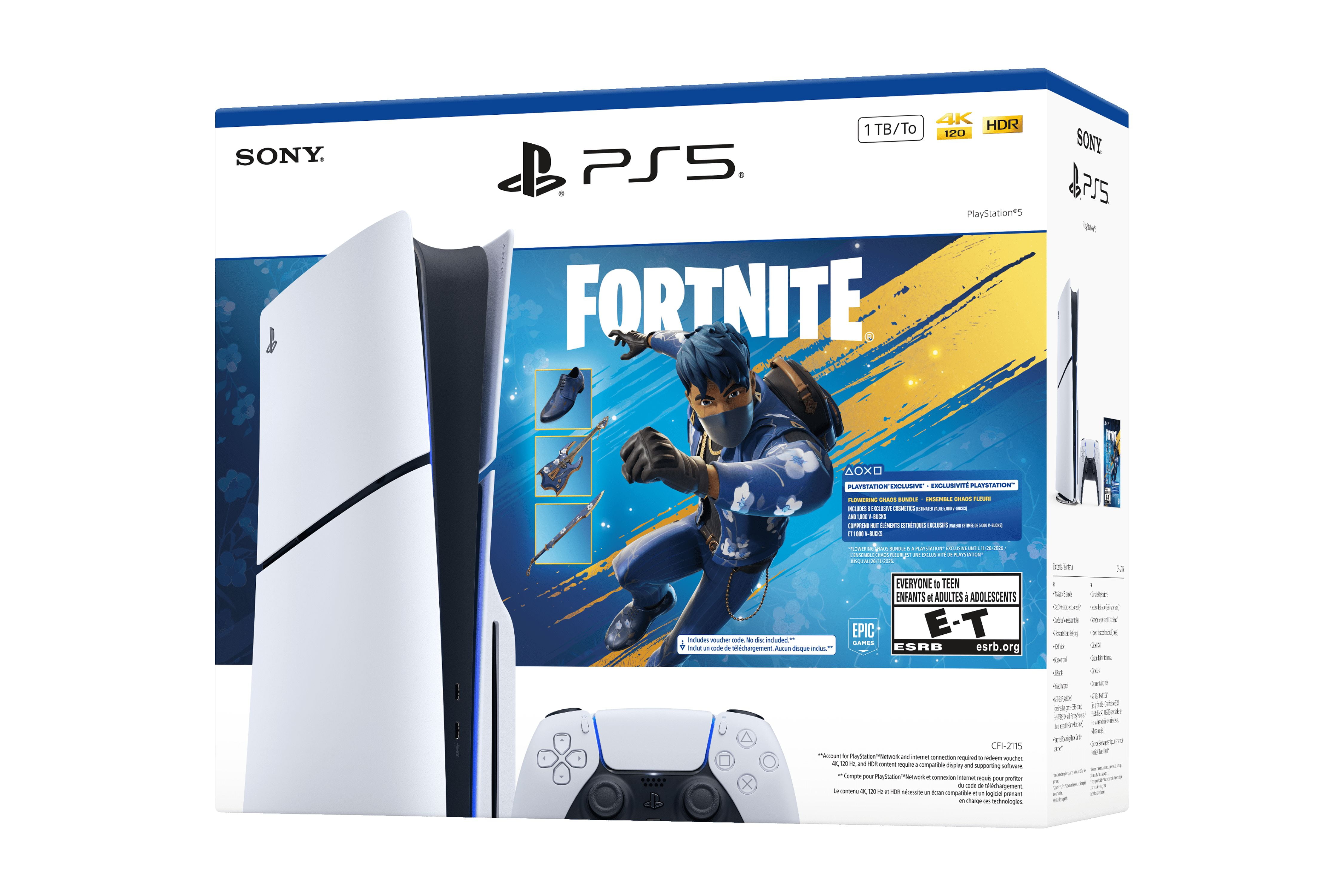 PlayStation 5 Console 1TB Fortnite   Flowering Chaos Bundle