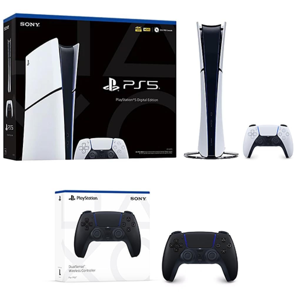 PlayStation 5 Digital Slim Console   PlayStation 5 DualSense Wireless Controller Midnight Black   Includes PS5 Console & DualSense Controller   16GB RAM 1TB SSD