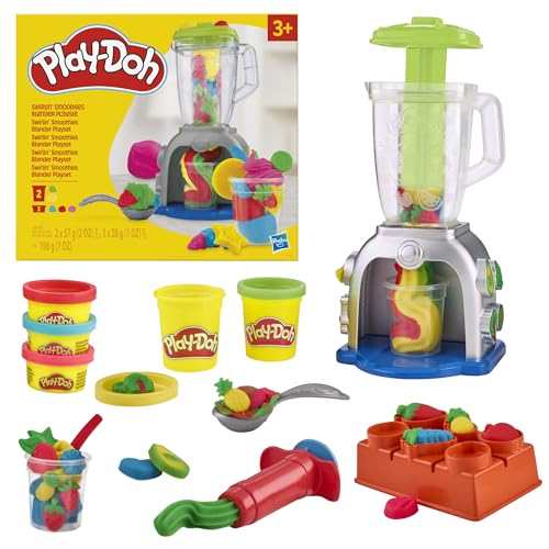 Play Doh Swirlin Smoothies Toy Blender Playset  Play Kitchen Appliances  Kids Arts and Crafts Toys for 3 Year Old Girls and Boys and Up