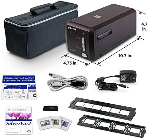 Plustek OpticFilm 8300i Ai Film Scanner   Converts 35mm Film & Slide into Digital  Bundle SilverFast Ai Studio 9   QuickScan Plus  Include Advanced IT8 Calibration Target  3 Slide 