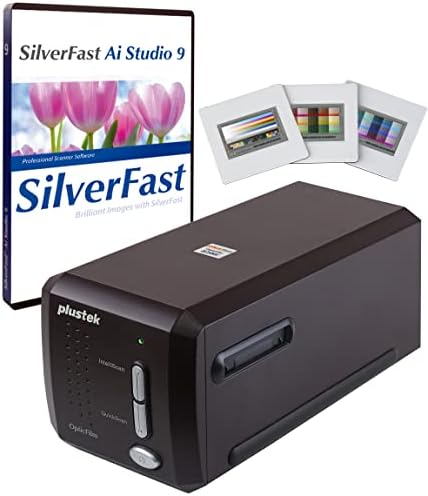 Plustek OpticFilm 8300i Ai Film Scanner   Converts 35mm Film & Slide into Digital  Bundle SilverFast Ai Studio 9   QuickScan Plus  Include Advanced IT8 Calibration Target  3 Slide 