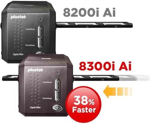 Plustek OpticFilm 8300i Ai Film Scanner   Converts 35mm Film & Slide into Digital  Bundle SilverFast Ai Studio 9   QuickScan Plus  Include Advanced IT8 Calibration Target  3 Slide 