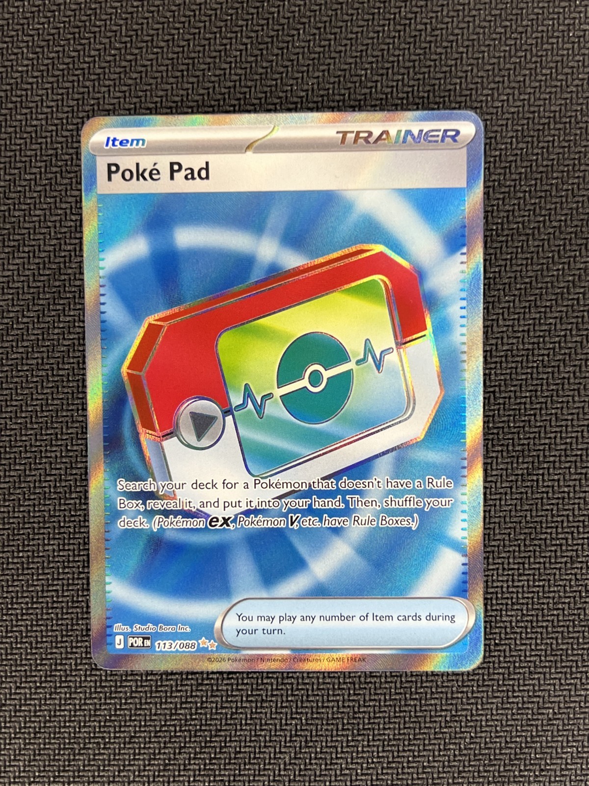 Pokepad Full Art Trainer ME03  Perfect Order   113/088 Ultra Rare   NM  Poke Pad