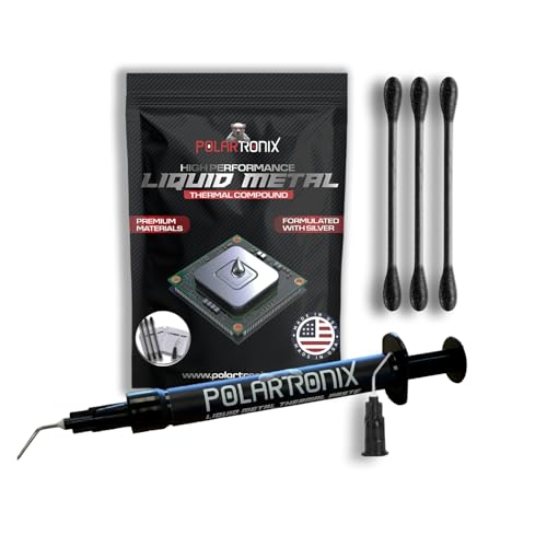 PolarTronix - Pasta térmica de metal líquido de 0.05 onzas, múltiples aplicaciones, fabricada en Estados Unidos, metal líquido para PS5, CPU, GPU, portátil, consolas de juegos, mejor para overclocking