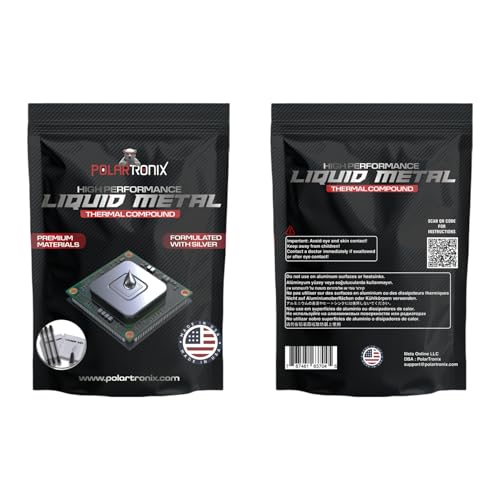PolarTronix - Pasta térmica de metal líquido de 0.05 onzas, múltiples aplicaciones, fabricada en Estados Unidos, metal líquido para PS5, CPU, GPU, portátil, consolas de juegos, mejor para overclocking