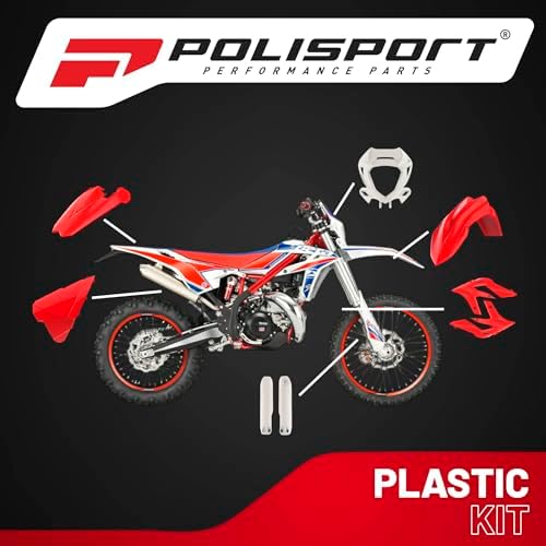 Polisport Kit de réplica de plástico para motocross (MX) para moto de cross BETA X-Trainer (2020-2022), calidad OEM, duradera, flexible y ajuste perfecto, rojo/blanco