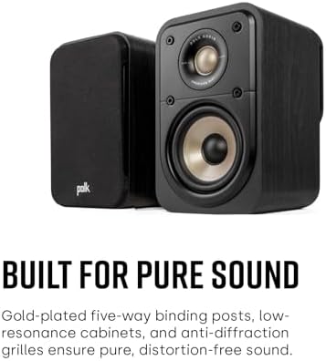 Polk Audio Signature Elite ES15 Hi Res Audio Certified 5 25 Inch Bookshelf Speaker   Pair  Black 