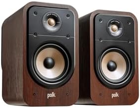 Polk Audio Signature Elite ES20 Hi Res Audio Certified 6 5 Inch Bookshelf Speaker   Pair  Walnut 