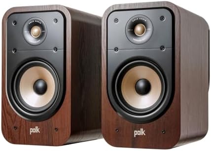 Polk Audio Signature Elite ES20 Hi Res Audio Certified 6 5 Inch Bookshelf Speaker   Pair  Walnut 