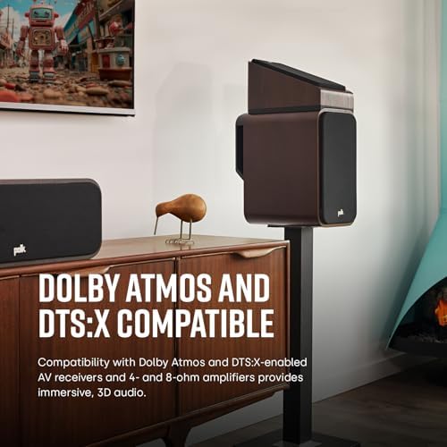 Polk Audio Signature Elite ES20 Hi Res Audio Certified 6 5 Inch Bookshelf Speaker   Pair  Walnut 
