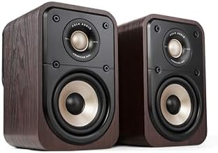 Polk Audio Signature Elite ES20 Hi Res Audio Certified 6 5 Inch Bookshelf Speaker   Pair  Walnut 
