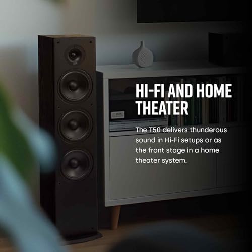 Polk Audio T15 Home Theater and Stereo Bookshelf Speakers   Deep Bass Response  Dolby and DTS Surround  Wall Mountable  Pair  Black