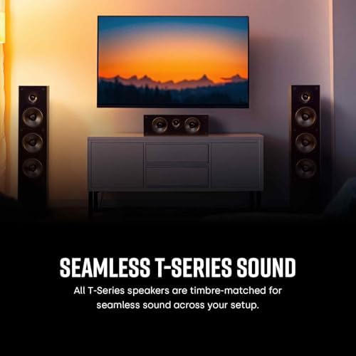Polk Audio T15 Home Theater and Stereo Bookshelf Speakers   Deep Bass Response  Dolby and DTS Surround  Wall Mountable  Pair  Black