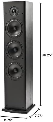 Polk Audio T15 Home Theater and Stereo Bookshelf Speakers   Deep Bass Response  Dolby and DTS Surround  Wall Mountable  Pair  Black