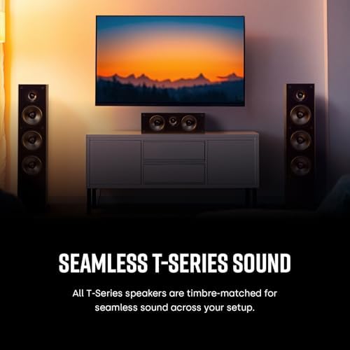 Polk Audio T15 Home Theater and Stereo Bookshelf Speakers   Deep Bass Response  Dolby and DTS Surround  Wall Mountable  Pair  Black