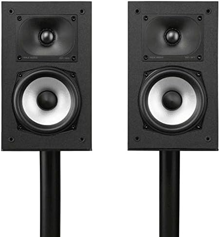 Polk Monitor XT15 Pair of Bookshelf or Surround Sound Speakers   Hi Res Audio Certified  Dolby Atmos & DTS X Compatible  1 Terylene Tweeter & 5 25 Dynamically Balanced Woofer  Pair  Midnight Black 