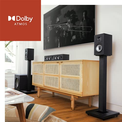 Polk Monitor XT20 Pair of Bookshelf or Surround Speakers   Hi Res Audio Certified  Dolby Atmos & DTS X Compatible  1 Terylene Tweeter & 6 5 Dynamically Balanced Woofer  Pair  Midnight Black 