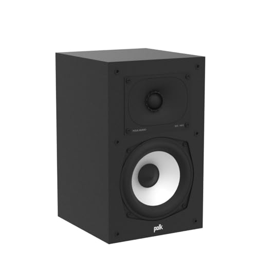 Polk Monitor XT20 Pair of Bookshelf or Surround Speakers   Hi Res Audio Certified  Dolby Atmos & DTS X Compatible  1 Terylene Tweeter & 6 5 Dynamically Balanced Woofer  Pair  Midnight Black 