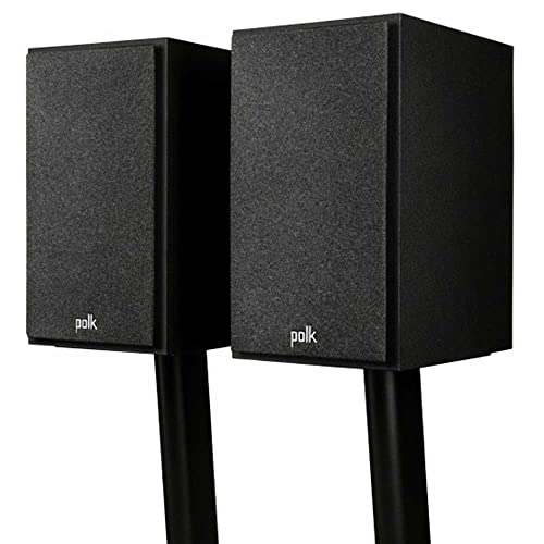 Polk Monitor XT20 Pair of Bookshelf or Surround Speakers   Hi Res Audio Certified  Dolby Atmos & DTS X Compatible  1 Terylene Tweeter & 6 5 Dynamically Balanced Woofer  Pair  Midnight Black 