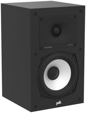 Polk Monitor XT20 Pair of Bookshelf or Surround Sound Speakers   Hi Res Audio Certified  Dolby Atmos & DTS X Compatible  1 Terylene Tweeter & 6 5 Dynamically Balanced Woofer  Pair  Midnight Black