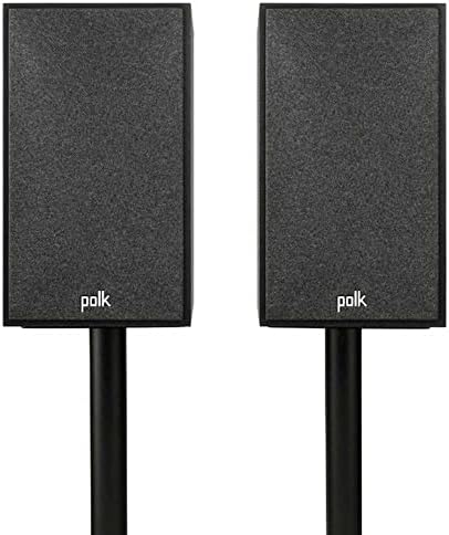 Polk Monitor XT20 Pair of Bookshelf or Surround Sound Speakers   Hi Res Audio Certified  Dolby Atmos & DTS X Compatible  1 Terylene Tweeter & 6 5 Dynamically Balanced Woofer  Pair  Midnight Black