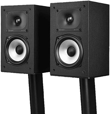 Polk Monitor XT20 Pair of Bookshelf or Surround Sound Speakers   Hi Res Audio Certified  Dolby Atmos & DTS X Compatible  1 Terylene Tweeter & 6 5 Dynamically Balanced Woofer  Pair  Midnight Black