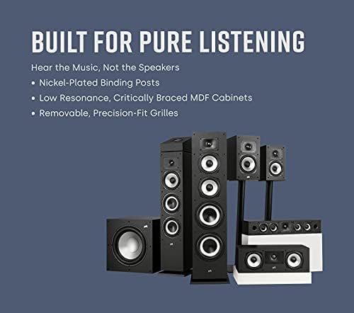 Polk Monitor XT20 Pair of Bookshelf or Surround Sound Speakers   Hi Res Audio Certified  Dolby Atmos & DTS X Compatible  1 Terylene Tweeter & 6 5 Dynamically Balanced Woofer  Pair  Midnight Black