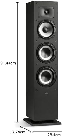 Polk Monitor XT20 Pair of Bookshelf or Surround Sound Speakers   Hi Res Audio Certified  Dolby Atmos & DTS X Compatible  1 Terylene Tweeter & 6 5 Dynamically Balanced Woofer  Pair  Midnight Black