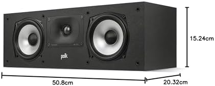 Polk Monitor XT20 Pair of Bookshelf or Surround Sound Speakers   Hi Res Audio Certified  Dolby Atmos & DTS X Compatible  1 Terylene Tweeter & 6 5 Dynamically Balanced Woofer  Pair  Midnight Black